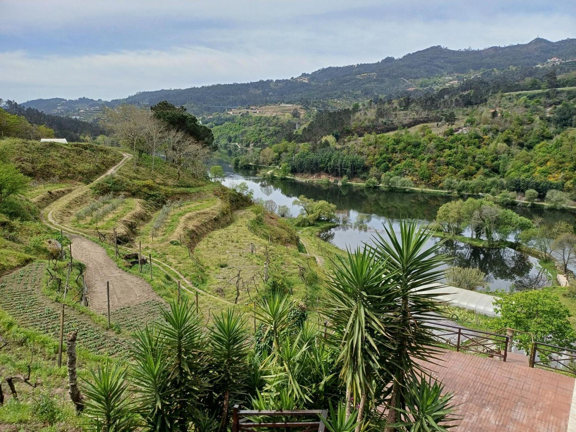 Villa Casa antiga de pedra com piscina e vista rio Amarante Esterno foto